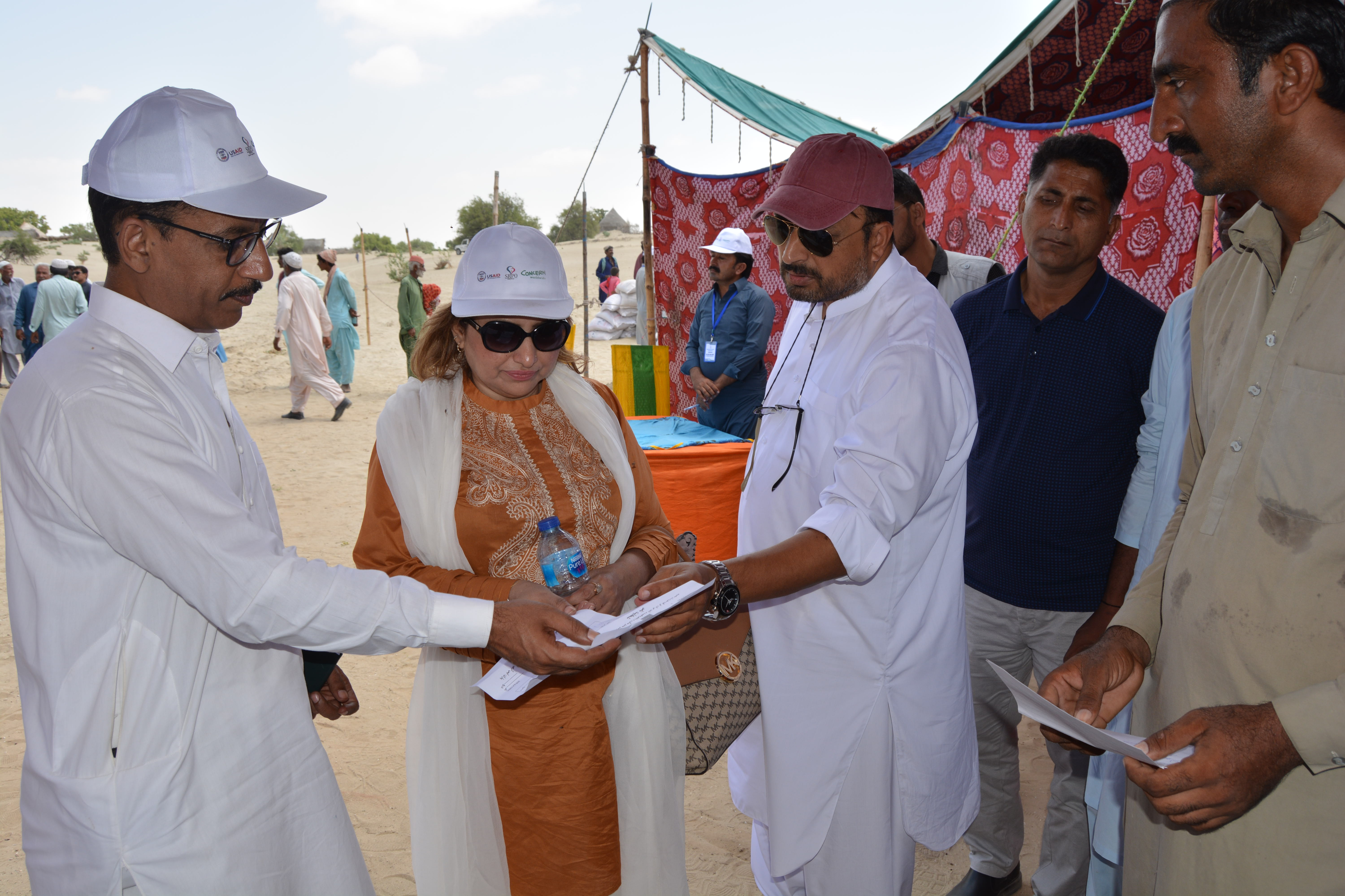 CONCERN-USAID visit during Fodder Distribution at Taluka Khipro